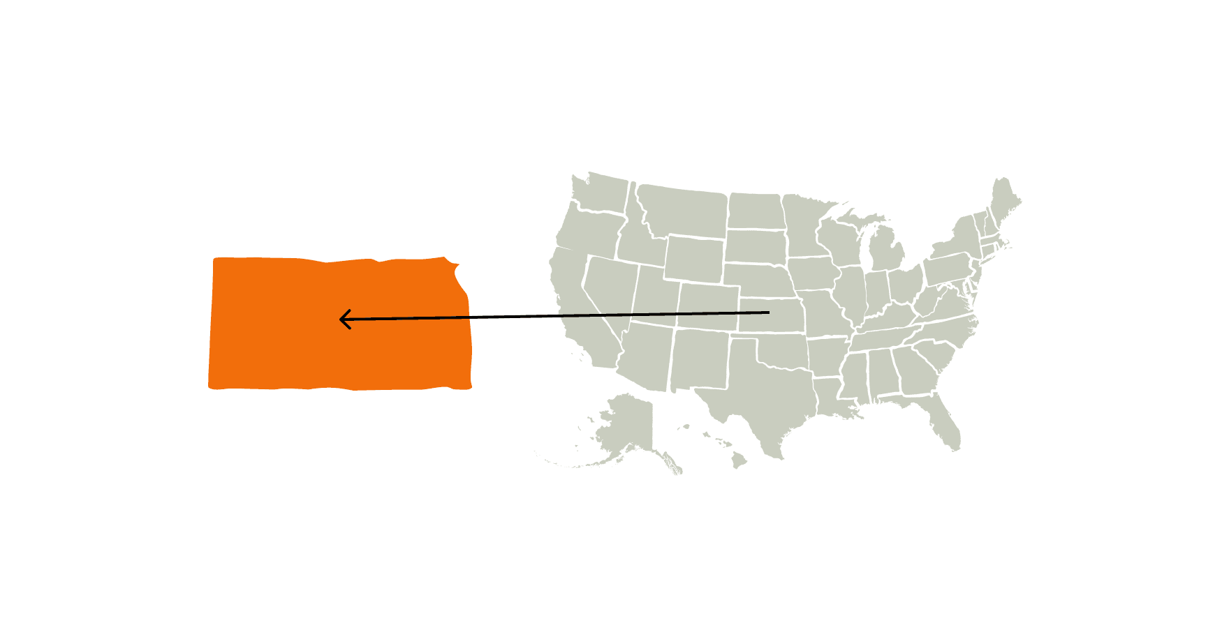 A map of the U.S. highlighting the state of Kansas, Kansas hunting seasons concept. 