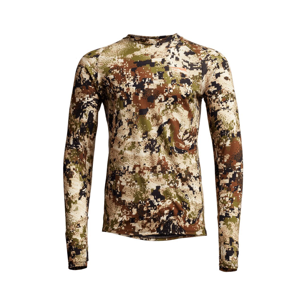 Image of Sitka Core Merino 120 LS Crew, best base layers for cold weather hunting concept. 