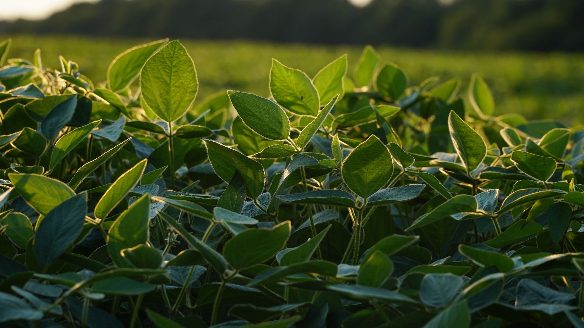 Field of soybean plants, best spring food plot for antler growth concept. 