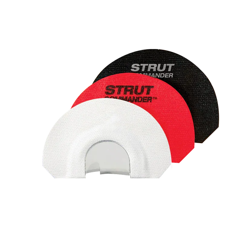 3-Pack Strut Commander mouth calls on white background, turkey mouth calls concept. 