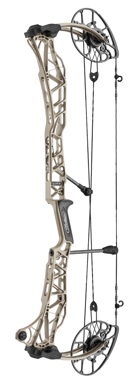 Photo of the Mathews Lift 33 bow, best early season hunting clothes and gear concept. 