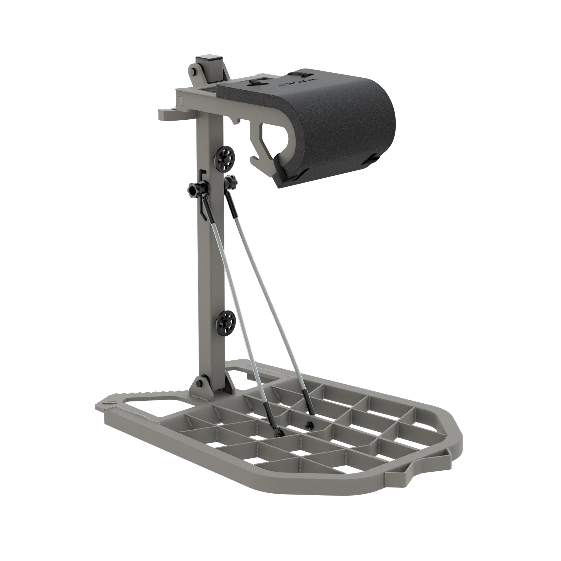 Photo of the Novix Raider Hybrid Saddle Platform on a white background. 