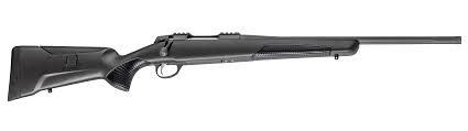 The Sako 90 Adventure hunting rifle on a white background. 