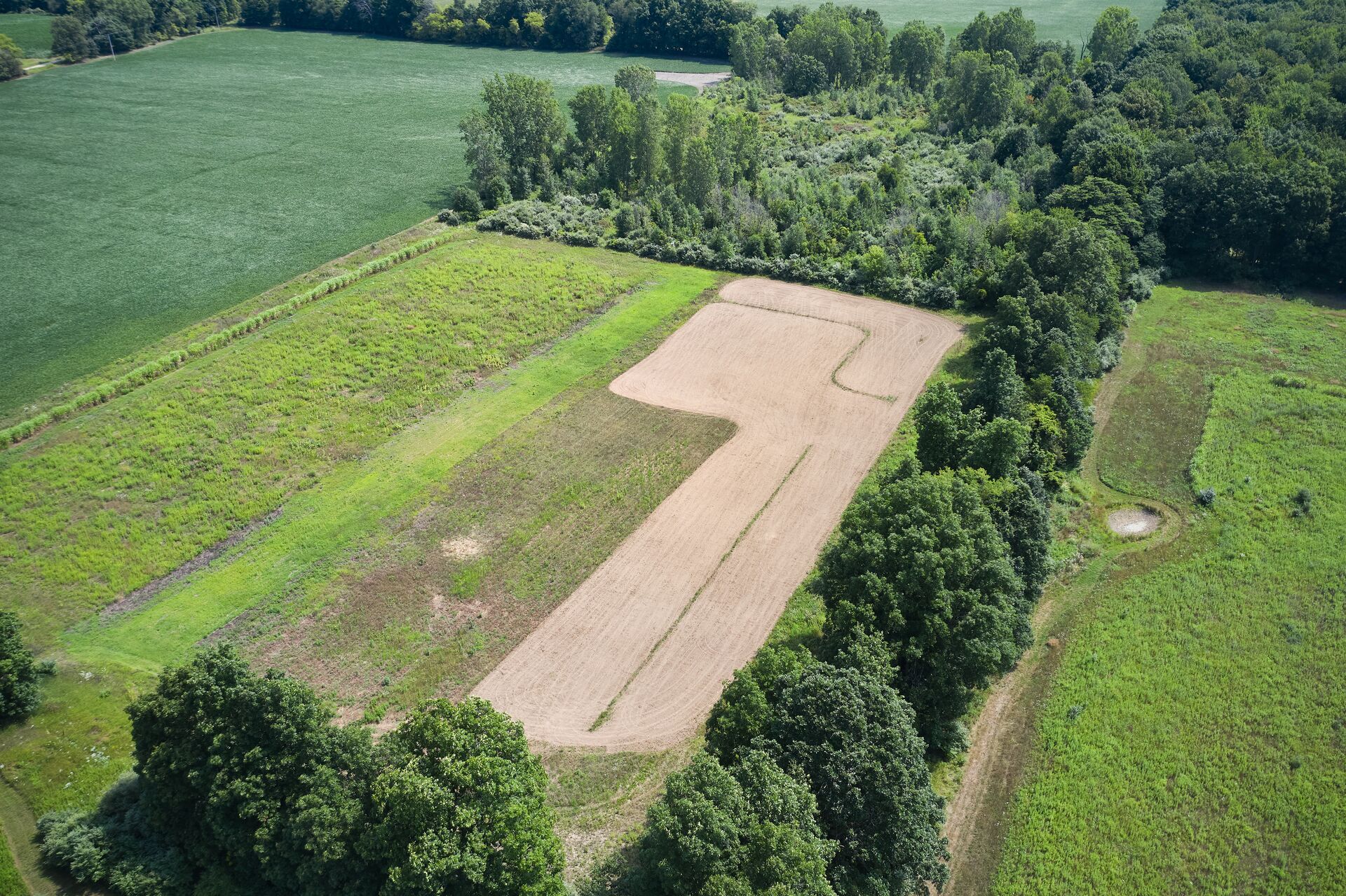 Overhead view of deer hunting land. 