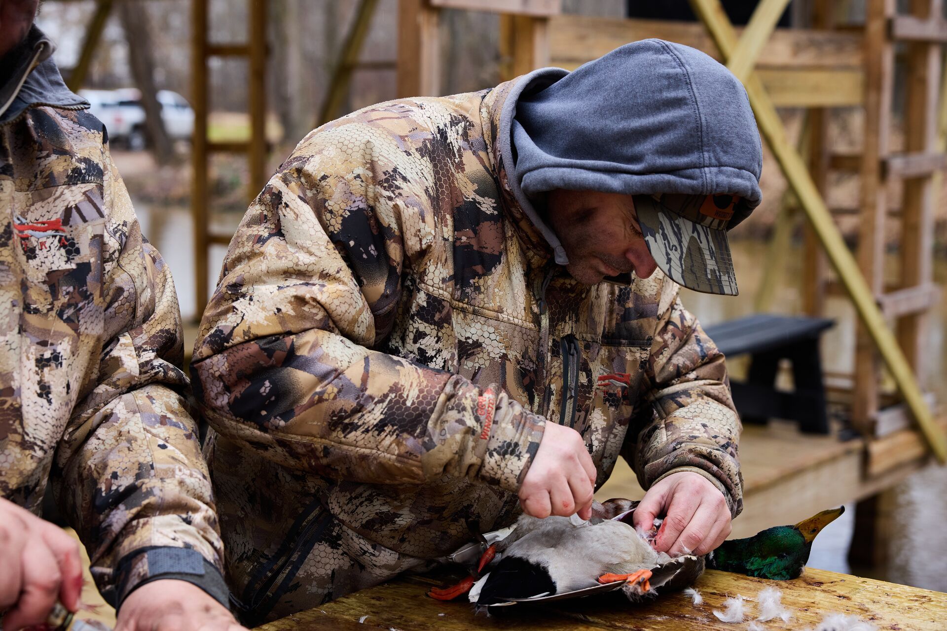 A hunter harvest waterfowl, is hunting ethical concept. 